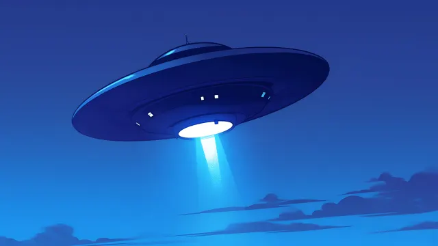 Ufo Night Blue Light wallpaper on Pixipics