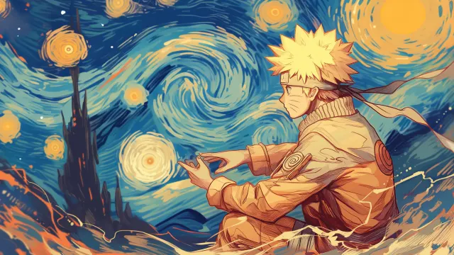 Van Gogh Inspired Naruto Uzumaki wallpaper on Pixipics