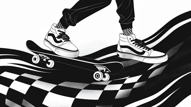 Vans Skateboard Checkered Black White wallpaper on Pixipics