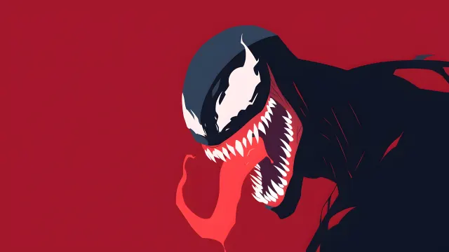 Venom With Tongue Red Minimalist wallpaper on Pixipics