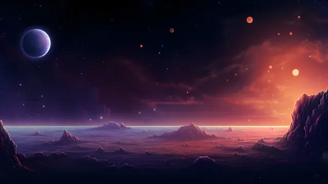View Of Space From Desolate Planet wallpaper on Pixipics