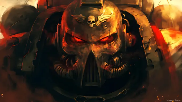 Warhammer 40K Space Marine Skull Helmet wallpaper on Pixipics