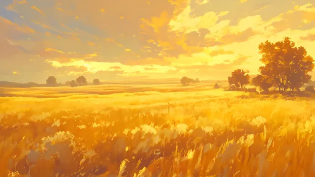 Wheat Field Golden Hour wallpaper on Pixipics