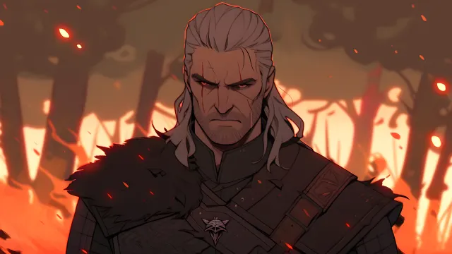 Witcher Geralt Of Rivia Fire wallpaper on Pixipics