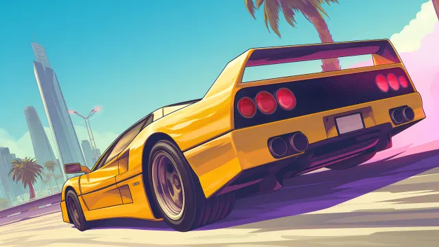 Yellow Sports Car Gta Vibes wallpaper on Pixipics