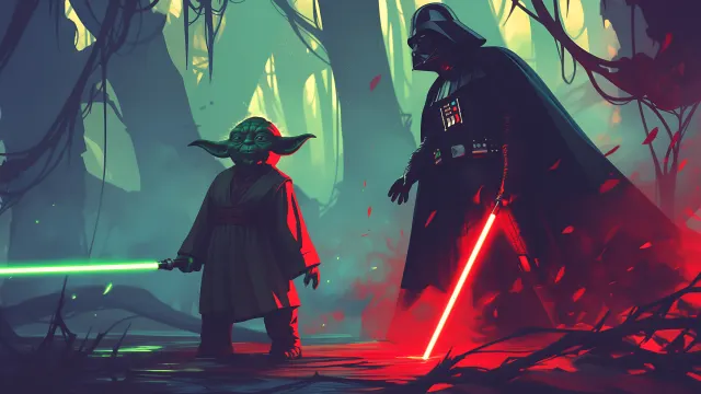 Yoda And Darth Vader wallpaper on Pixipics