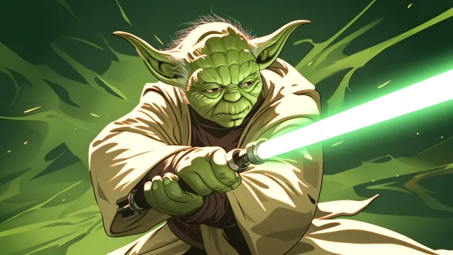Yoda Lightsaber Battle wallpaper on Pixipics