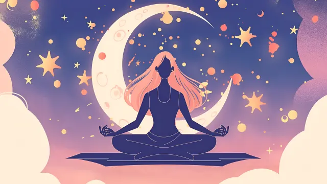 Yoga Meditation Moon Stars wallpaper on Pixipics