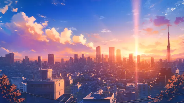 Your Name Tokyo Skyline wallpaper on Pixipics