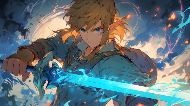 Zelda Link With Sword Art wallpaper on Pixipics