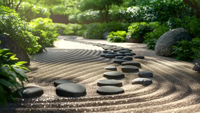 Zen Garden Raked Sand wallpaper on Pixipics
