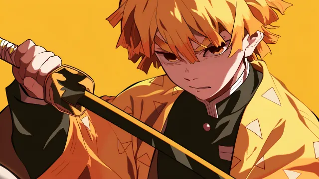 Zenitsu Agatsuma Demon Slayer Yellow wallpaper on Pixipics
