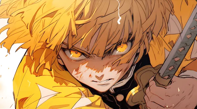 Zenitsu Lightning Demon Slayer Gif wallpaper on Pixipics