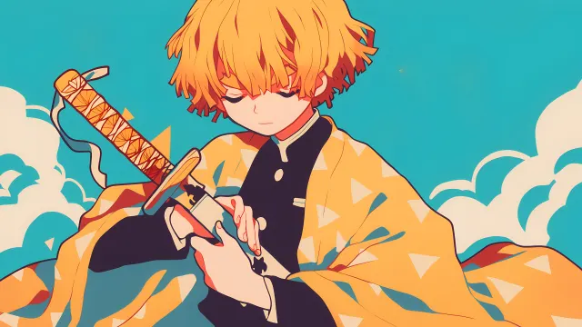 Zenitsu Thunder Breathing Stance Demon Slayer wallpaper on Pixipics