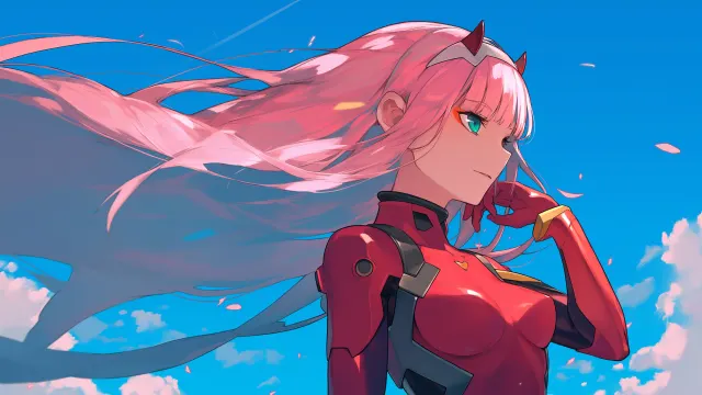 Zero Two Darling In The Franxx Blue wallpaper on Pixipics