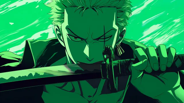 Zoro Intense Green One Piece wallpaper on Pixipics