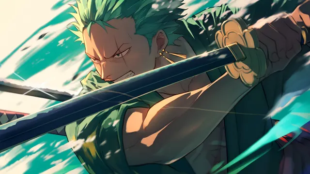Zoro One Piece Sword Strike wallpaper on Pixipics