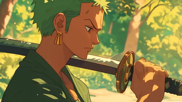 Zoro Swordsman Ghibli Style wallpaper on Pixipics