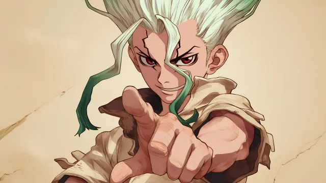 Dr Stone Senku Ishigami Beige wallpaper on Pixipics