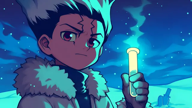 Dr Stone Senku Ishigami Glowing Test Tube wallpaper on Pixipics