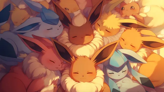 Eevee Evolutions Fluffy Sleeping Pokemon wallpaper on Pixipics