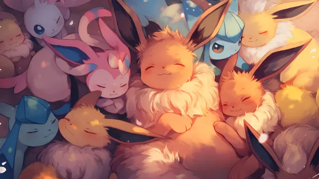 Pokemon Eevee And Evolutions Dreamy Sleep wallpaper on Pixipics