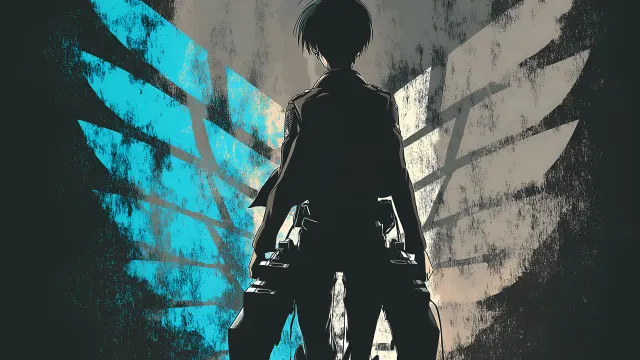 Eren In Front Of Wings Of Freedom wallpaper on Pixipics