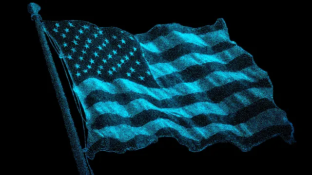 Usa Flag Blue Glow Aesthetic wallpaper on Pixipics