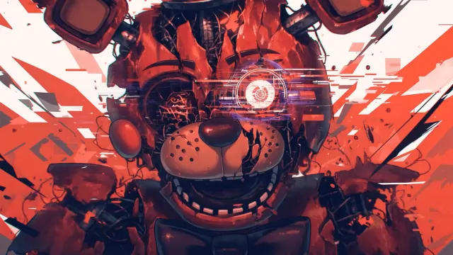 Fnaf Fazbear Glitch Jumpscare Damaged Animatronic Gif wallpaper on Pixipics