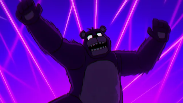 Fnaf Shadow Freddy Dancing Under Neon Purple Lights wallpaper on Pixipics