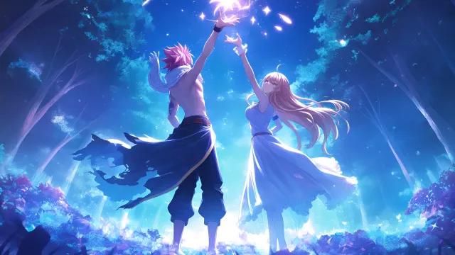 Natsu And Lucy Magic Fairy Tail wallpaper on Pixipics