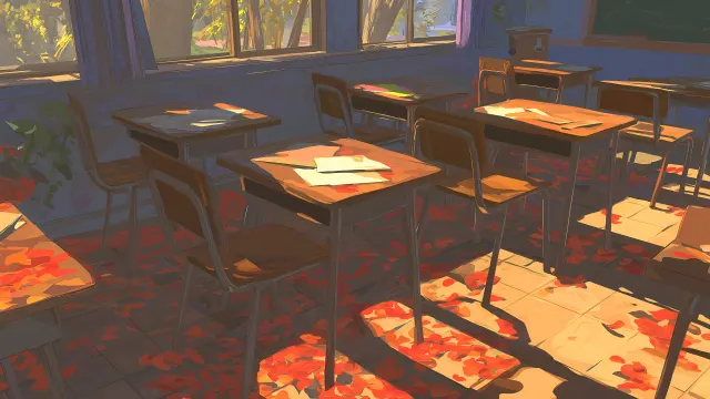 An Empty Classroom In Autumn wallpaper on Pixipics