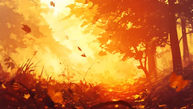 Autumn Forest Golden Light wallpaper on Pixipics