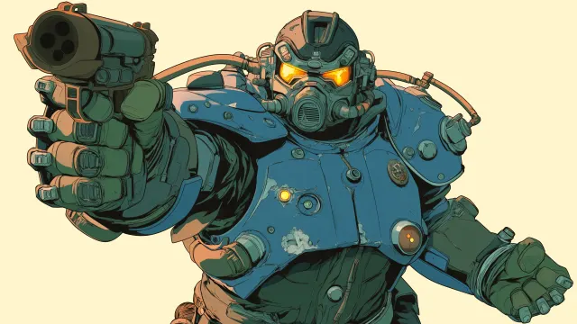 Fallout Man In Power Armor Beige wallpaper on Pixipics