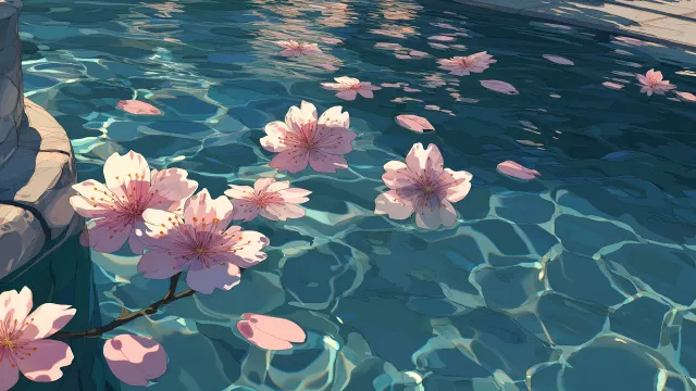 Cinematic Art Petals On Water wallpaper on Pixipics
