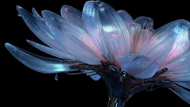 Fantasy Alien Flower Iridescent Petals wallpaper on Pixipics