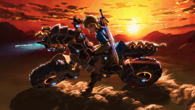 The Legend Of Zelda Link Racing Against The Sunset wallpaper on Pixipics