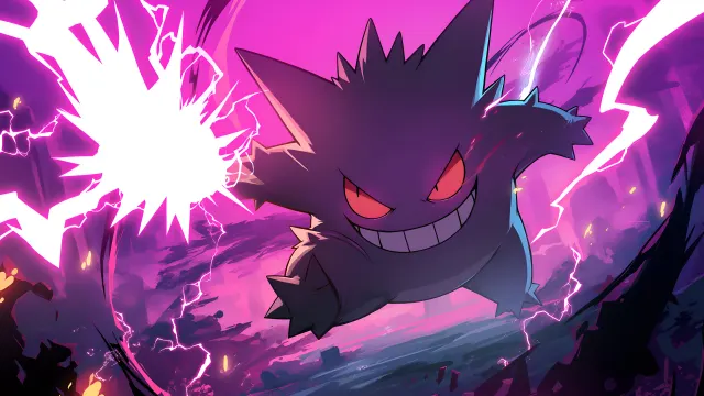 Pokemon Gengar Glowing Eyes Attack wallpaper on Pixipics