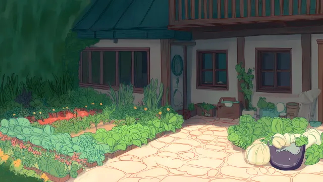 Studio Ghibli Style Garden And House wallpaper on Pixipics