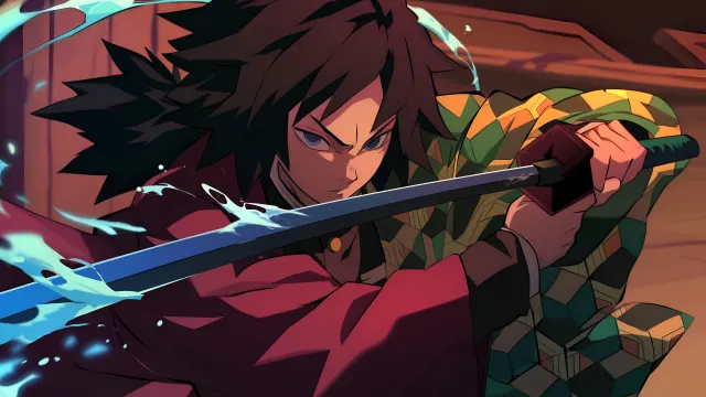 Demon Slayer Giyu Tomioka Sword Stance wallpaper on Pixipics