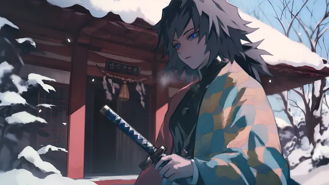 Giyu Tomioka Snowy Demon Slayer wallpaper on Pixipics