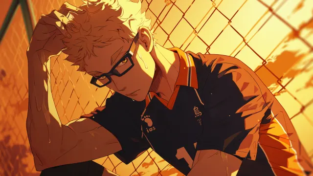 Haikyuu Kei Tsukishima Orange wallpaper on Pixipics