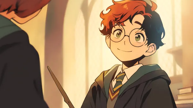 Harry And Ron Anime Style Hogwarts wallpaper on Pixipics