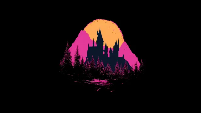 Harry Potter Hogwarts Castle Silhouette wallpaper on Pixipics
