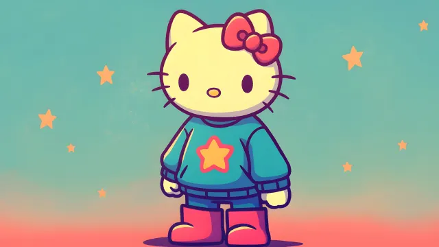 Hello Kitty Cartoon Pastel Sweater wallpaper on Pixipics
