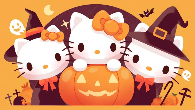 Hello Kitty Halloween Trio wallpaper on Pixipics
