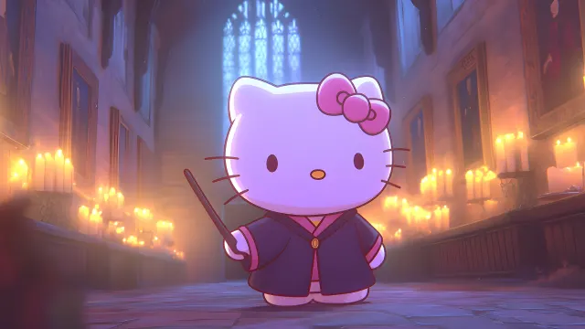 Hello Kitty Hogwarts Great Hall Magic wallpaper on Pixipics