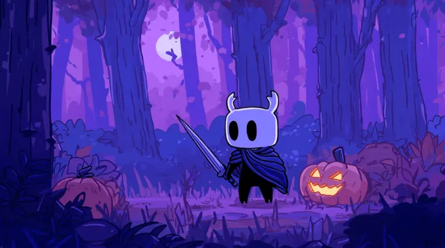 Hollow Knight Halloween Forest Gif wallpaper on Pixipics