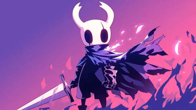 Hollow Knight The Knight Nail Held Ready Purple Gradient Gif wallpaper on Pixipics