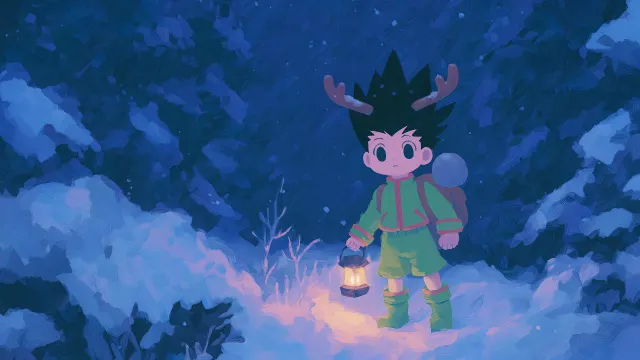 Hunter X Hunter Chibi Gon Deer Antlers Lantern wallpaper on Pixipics